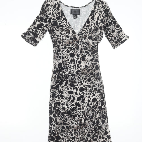 H&M Women's Multicoloured Animal Print Bodycon Dress Size S