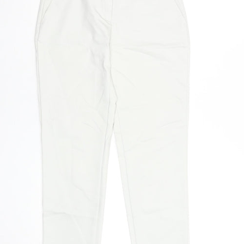 United Colors of Benetton Women White Chino Trousers Size 8 Cotton Blend