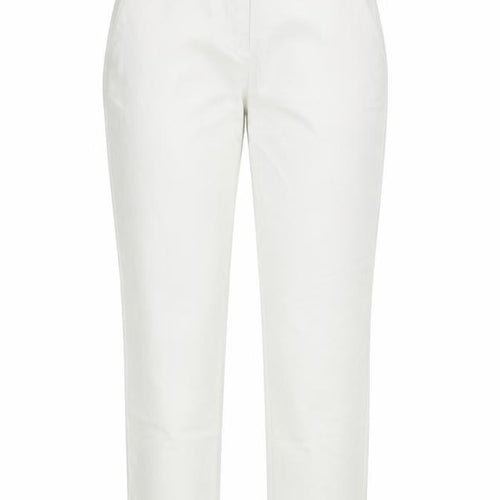 United Colors of Benetton Women White Chino Trousers Size 8 Cotton Blend