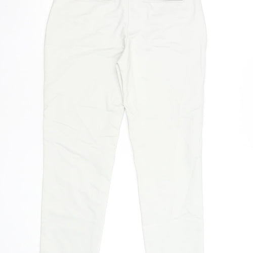 United Colors of Benetton Women White Chino Trousers Size 8 Cotton Blend