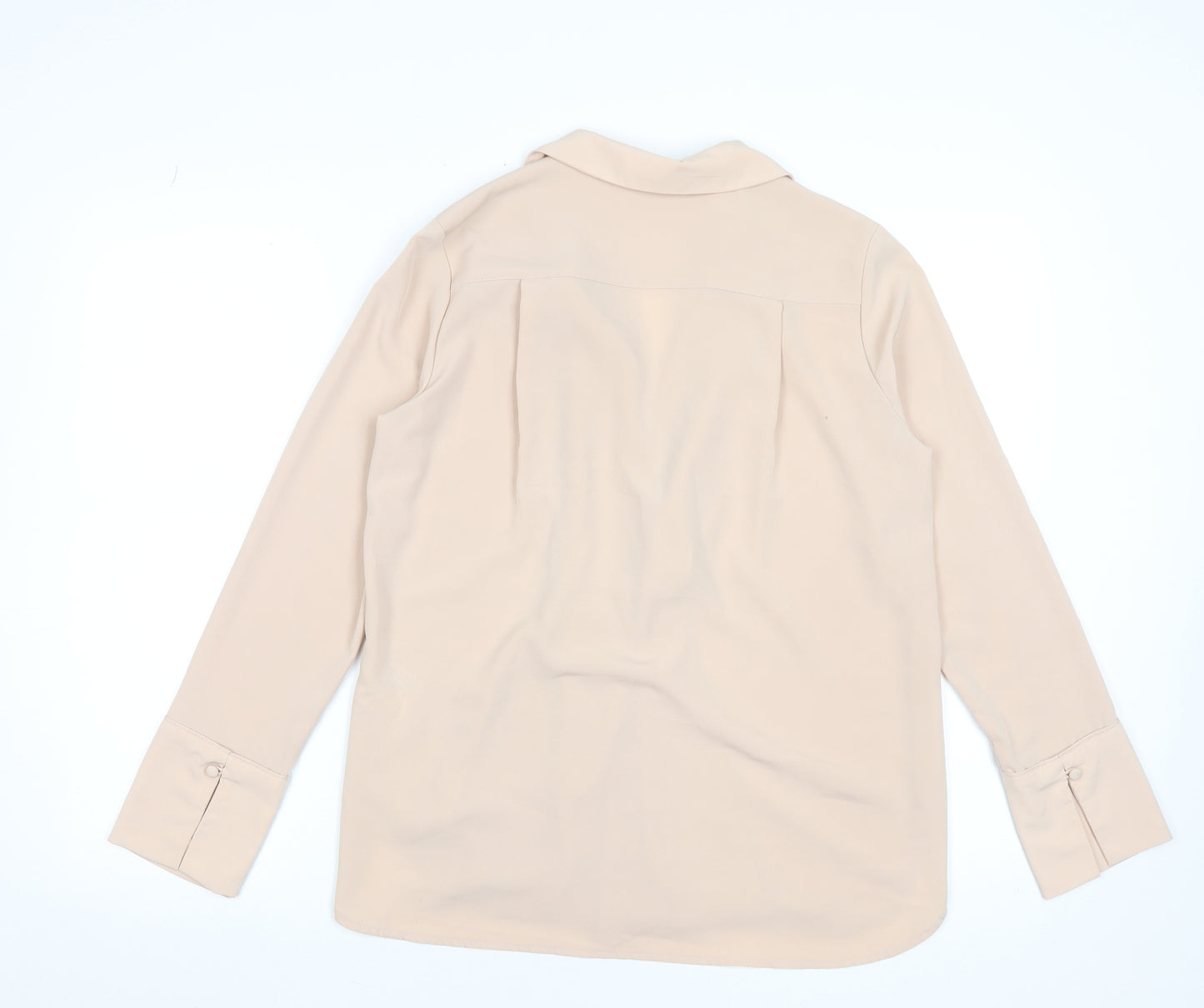 H&M Women’s Beige Wrap Front Blouse Size 8 Long Sleeve