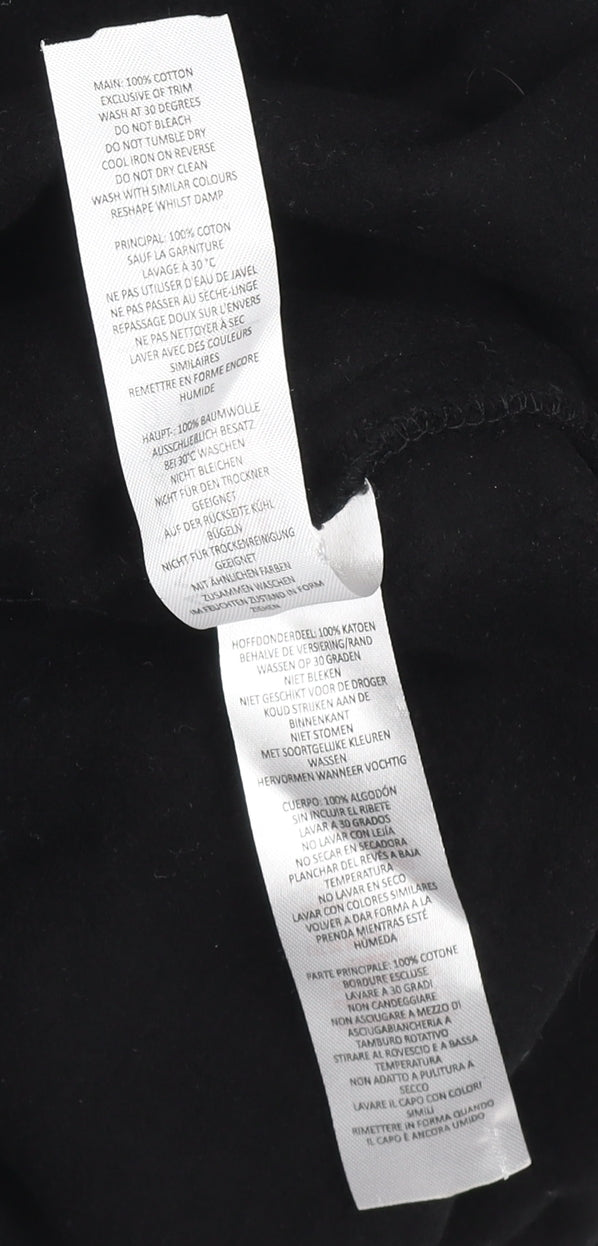 boohooMAN Men’s Black Jogger Trousers Size M Elastic Waist Side Stripe