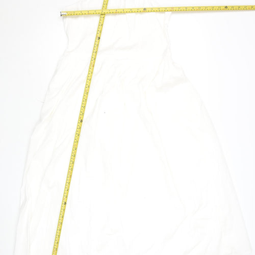 Savida Women White Cotton Fit & Flare Summer Dress Size 12
