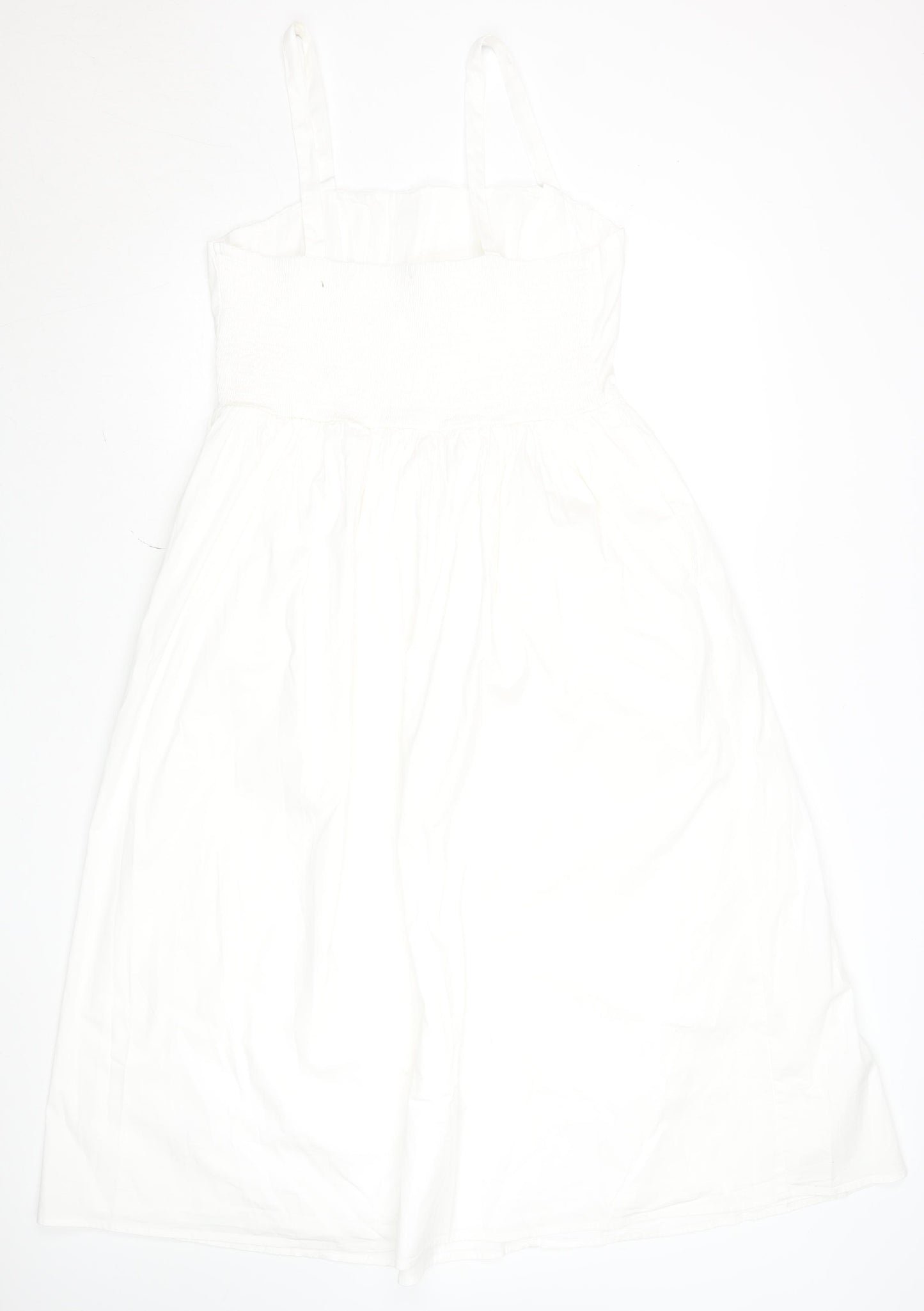 Savida Women White Cotton Fit & Flare Summer Dress Size 12