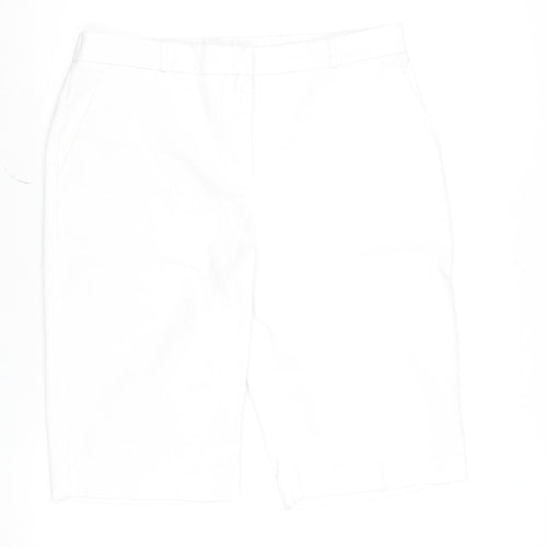 Gallery Women’s White Bermuda Shorts Size 12 Stretch Cotton Blend
