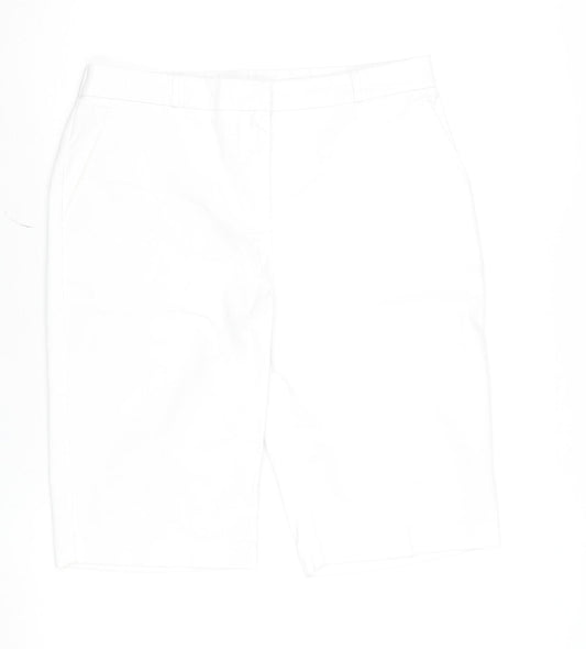 Gallery Women’s White Bermuda Shorts Size 12 Stretch Cotton Blend