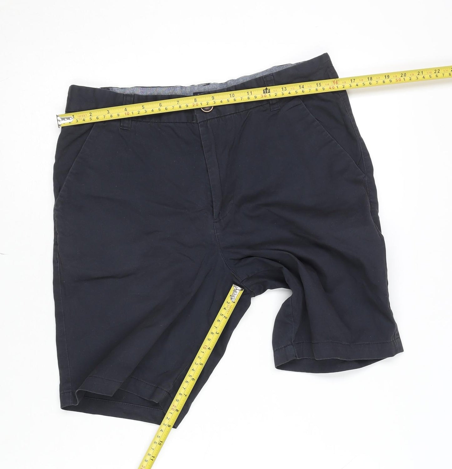 Next Boys Blue Chino Shorts 16 Years Regular Fit Cotton Twill Summer Wear