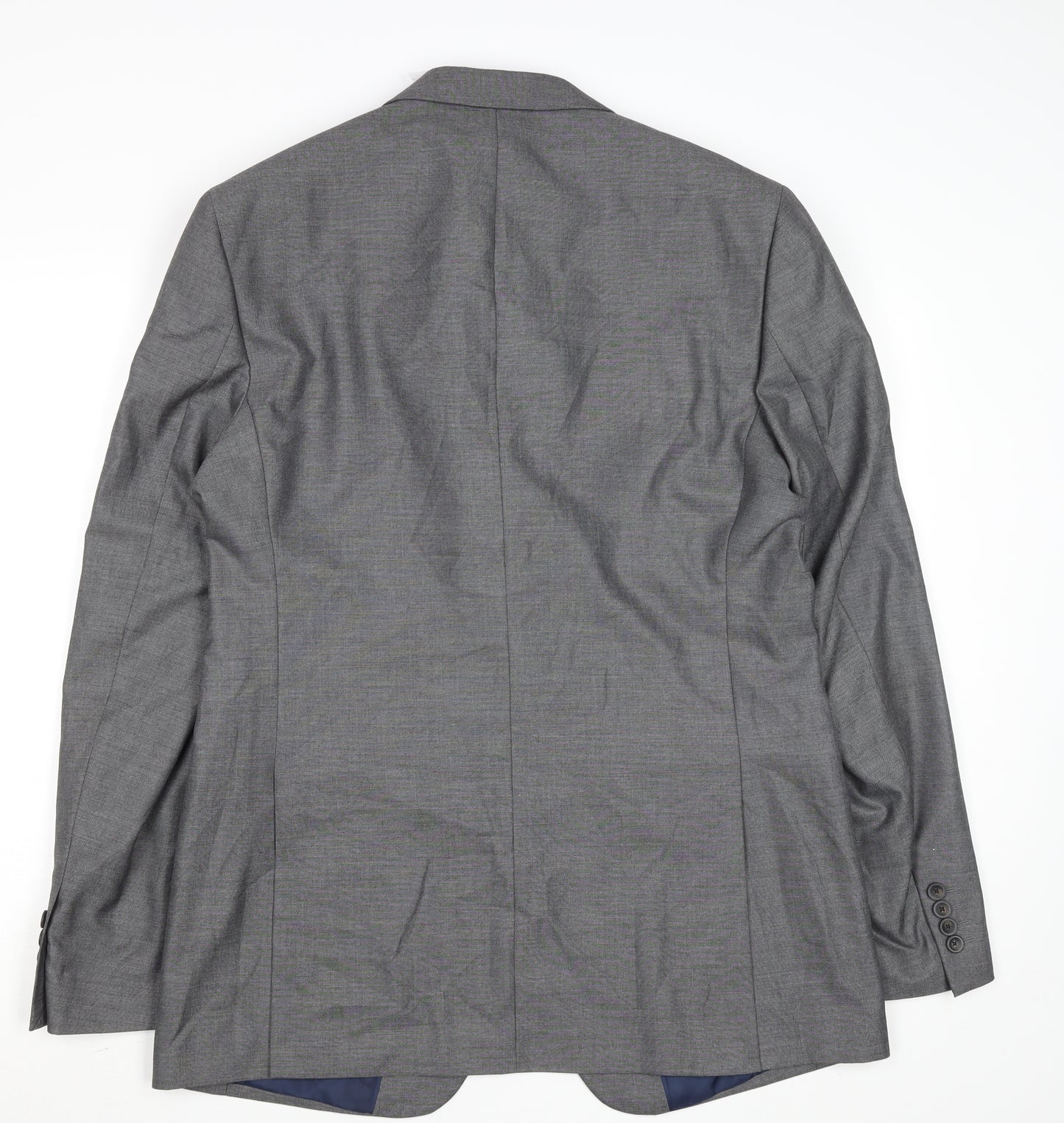 Marks and Spencer Men's Grey 40 Long Wool Blend Blazer Jacket