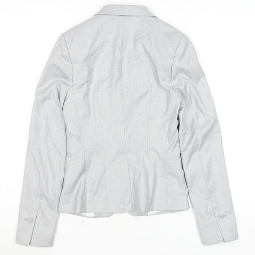 H&M Womens Light Grey Blazer Jacket Size 4 Single-Breasted