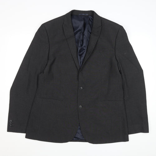 Next Men's Black 42L Long Single-Breasted Blazer Jacket