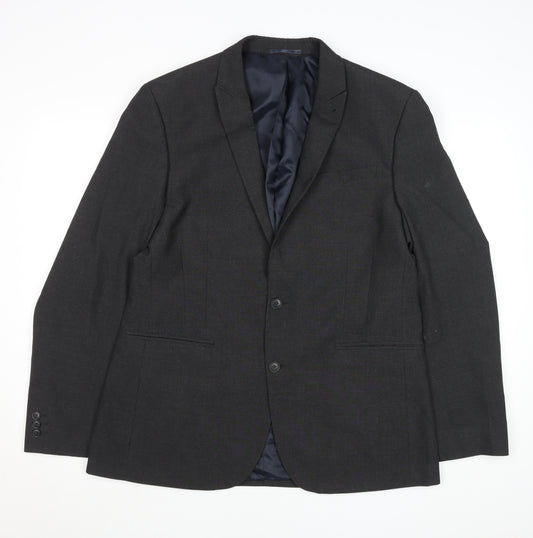 Next Men's Black 42L Long Single-Breasted Blazer Jacket