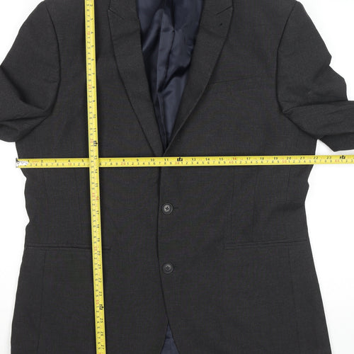 Next Men's Black 42L Long Single-Breasted Blazer Jacket
