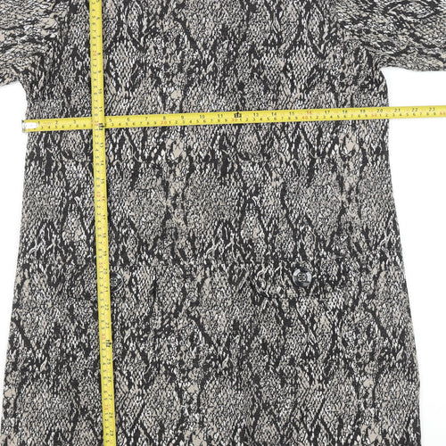 Dunnes Women's Grey Animal Print Shift Dress Size 18