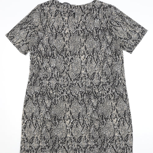 Dunnes Women's Grey Animal Print Shift Dress Size 18