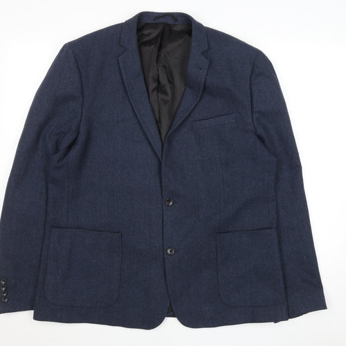 ASOS Men's Blue Wool Blend Blazer Jacket Size 40 Regular