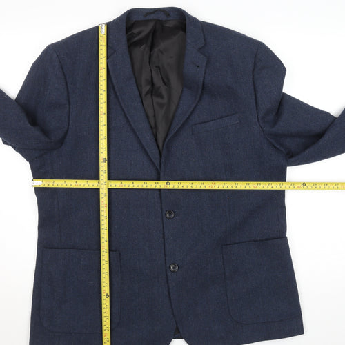 ASOS Men's Blue Wool Blend Blazer Jacket Size 40 Regular