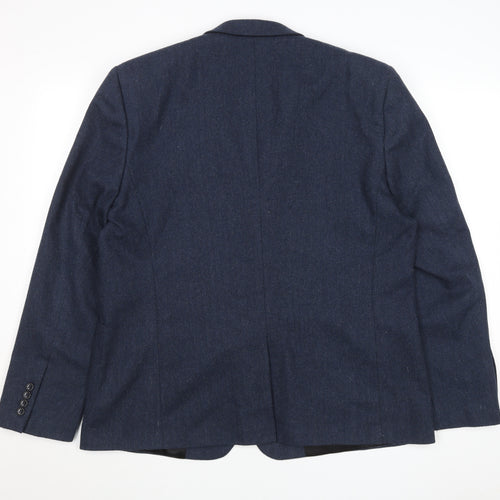 ASOS Men's Blue Wool Blend Blazer Jacket Size 40 Regular