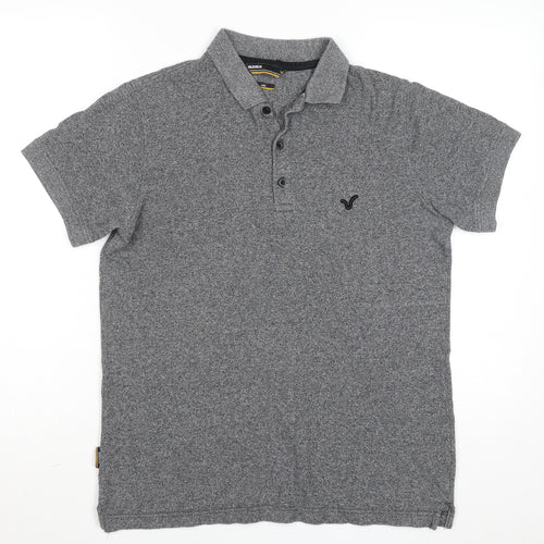 Voi Jeans Co. Men's Grey Cotton Short Sleeve Polo Shirt Size L