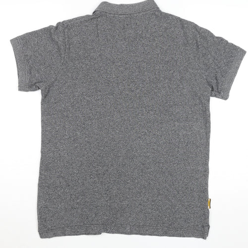 Voi Jeans Co. Men's Grey Cotton Short Sleeve Polo Shirt Size L