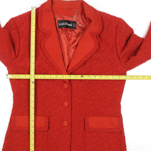 Louis Féraud Women's Red Wool Classic Blazer UK 12 Formal Jacket