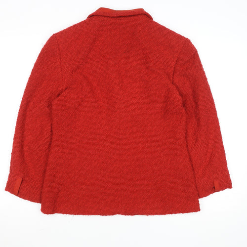 Louis Féraud Women's Red Wool Classic Blazer UK 12 Formal Jacket