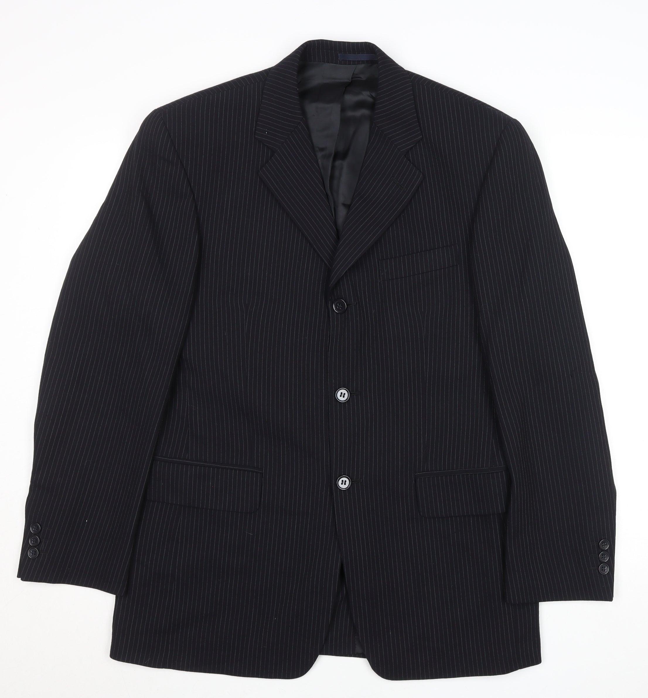 Septwolves Mens Black Jacket Suit Jacket Size 38 – Preworn