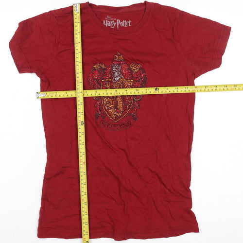 Warner Bros Women Red Gryffindor T-Shirt S Short Sleeve 100% Cotton