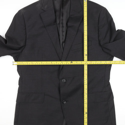 Men’s Grey Wool Blend Slim Fit Short Blazer Jacket 42L