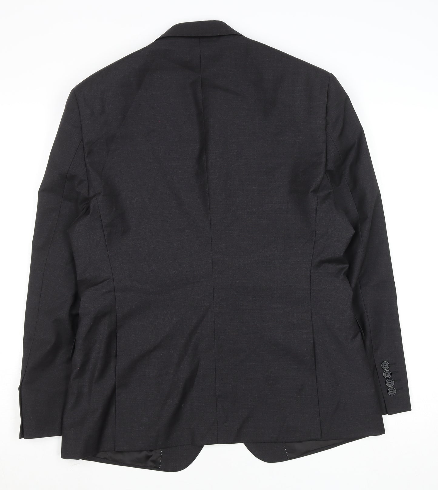 Men’s Grey Wool Blend Slim Fit Short Blazer Jacket 42L