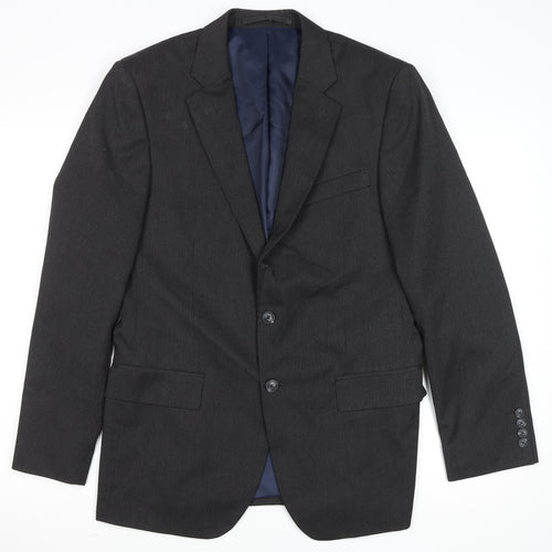 Marks and Spencer Men's Grey 40R Charcoal Single-Breasted Blazer
