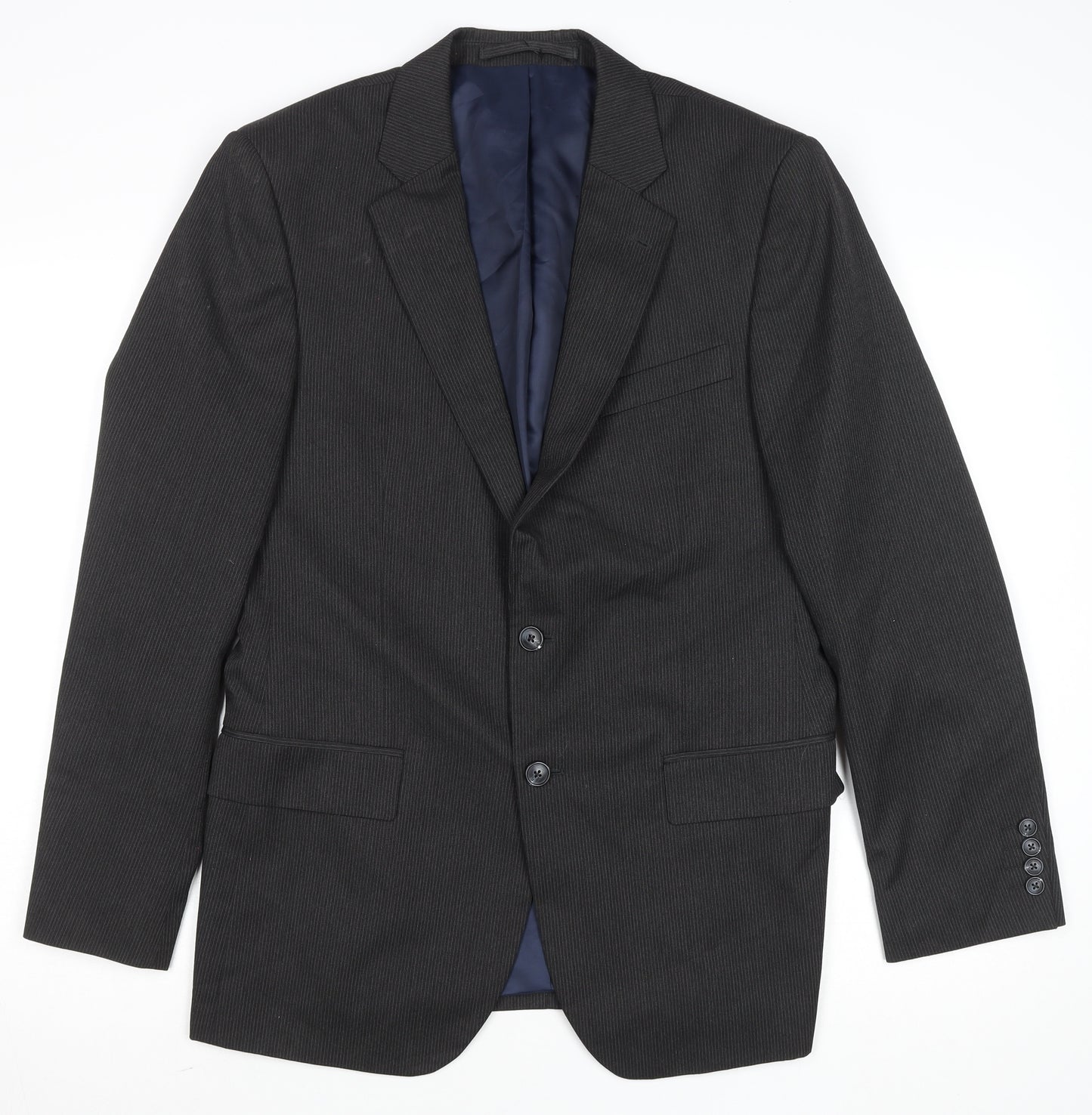 Marks and Spencer Men's Grey 40R Charcoal Single-Breasted Blazer