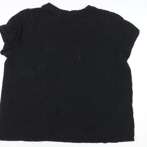 Calvin Klein Performance Womens Black V-Neck Cotton Active T-Shirt Size XL