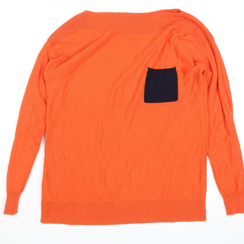 Paul Costelloe Women’s Orange Wool Blend Pullover Jumper Size S