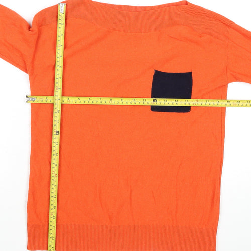 Paul Costelloe Women’s Orange Wool Blend Pullover Jumper Size S