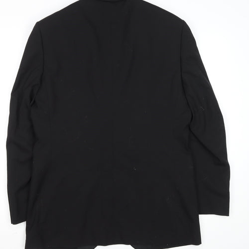 Men’s Black 38R Shawl Lapel One Button Wool Blend Tuxedo Jacket