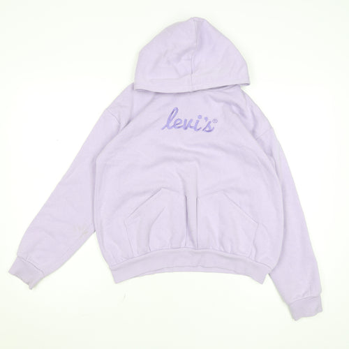 Levi's Girls Purple Embroidered Logo Pullover Hoodie 14 Years