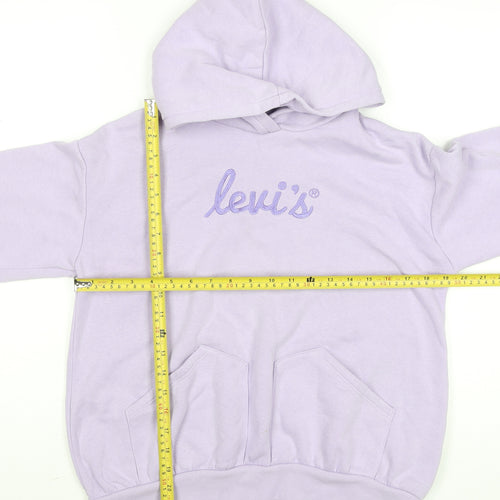 Levi's Girls Purple Embroidered Logo Pullover Hoodie 14 Years