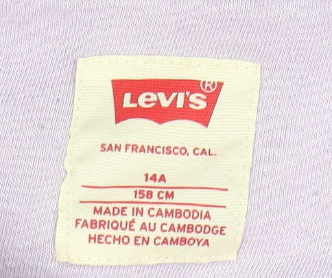 Levi's Girls Purple Embroidered Logo Pullover Hoodie 14 Years