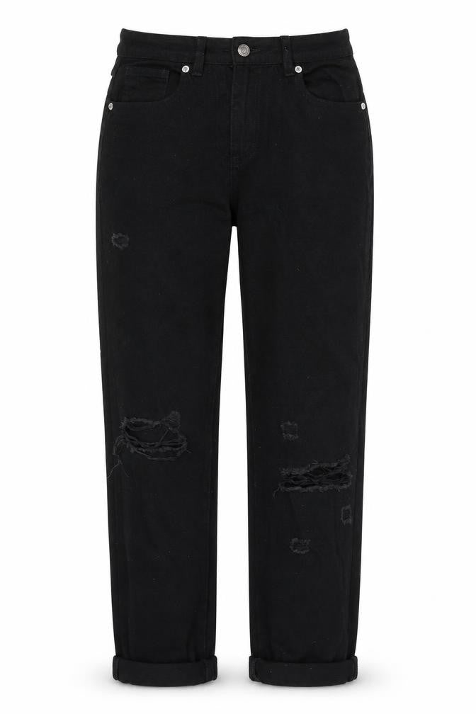 Parisian Women’s Black Distressed Boyfriend Jeans Size 6