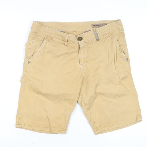 Displaj Men’s Beige Chino Shorts Size 34 Regular Fit Cotton