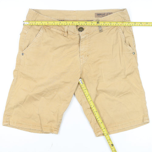 Displaj Men’s Beige Chino Shorts Size 34 Regular Fit Cotton