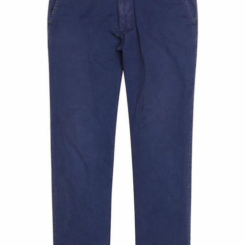 Albion Men's Blue 34R Chino Cotton Stretch Trousers