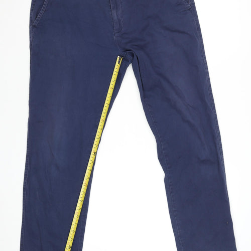 Albion Men's Blue 34R Chino Cotton Stretch Trousers
