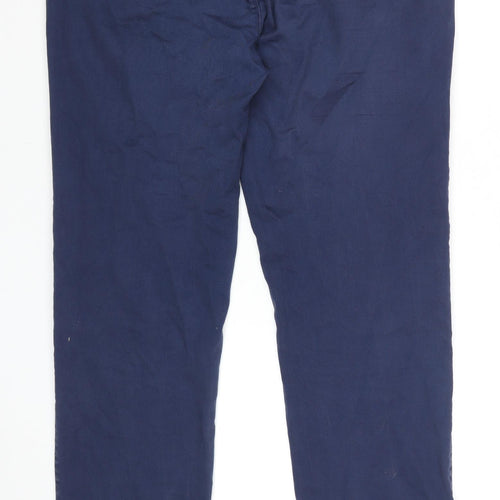 Albion Men's Blue 34R Chino Cotton Stretch Trousers