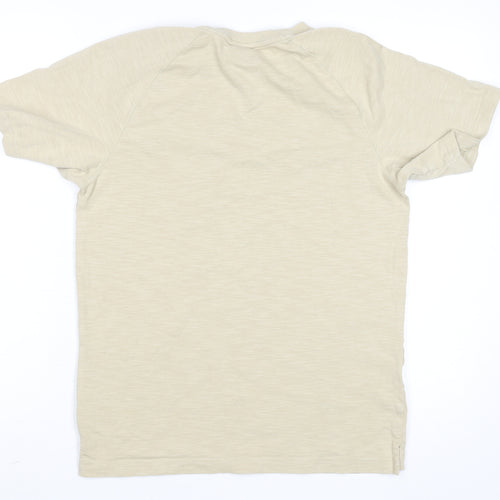 Nike Men's Beige Short Sleeve Crew Neck Cotton T-Shirt Small