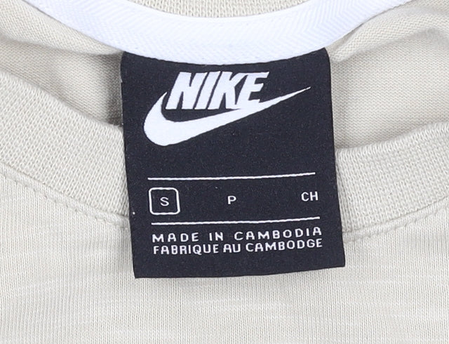 Nike Men's Beige Short Sleeve Crew Neck Cotton T-Shirt Small