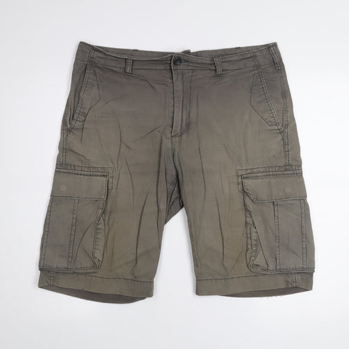 Gap Men's Grey Cargo Shorts Size 34 Regular Cotton Casual
