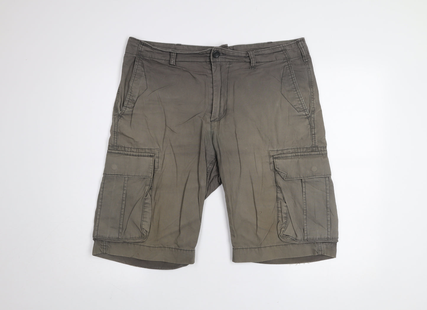 Gap Men's Grey Cargo Shorts Size 34 Regular Cotton Casual