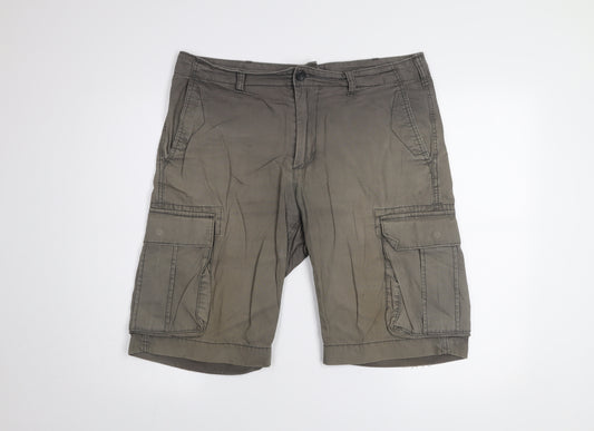 Gap Men's Grey Cargo Shorts Size 34 Regular Cotton Casual