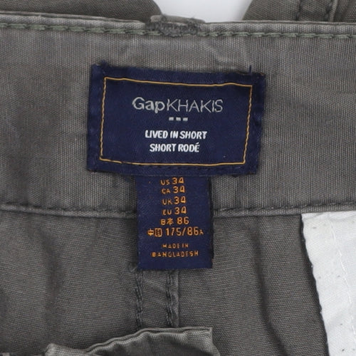 Gap Men's Grey Cargo Shorts Size 34 Regular Cotton Casual